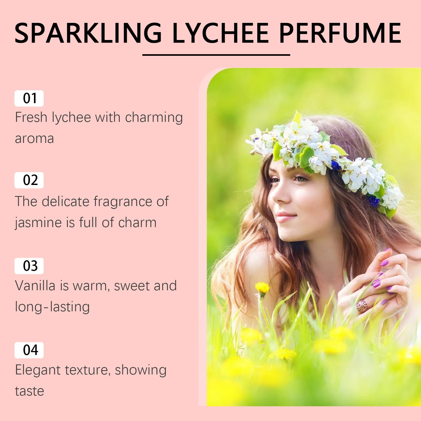 Ouhoe 30ml Lychee Floral Scent Perfume Spray Charming Flirting Dating Light Fragrance Attract Floral Scent Pheromone Perfume