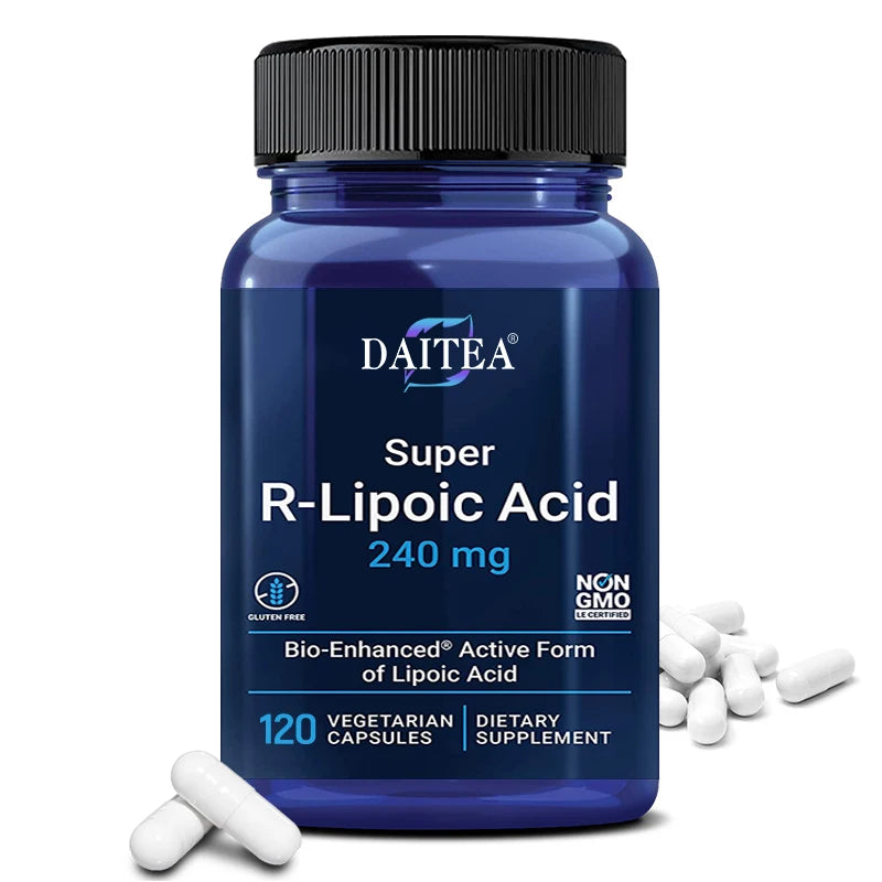 R-Lipoic Acid Supplement 240 Mg - Healthy Liver, Whiten Skin, Reduce Fatigue, Support Blood Sugar Levels