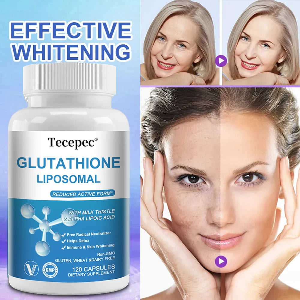 Liposomal Glutathione Supplements Free Radical Neutralization Skin Whitening Immunity Liposomal Glutathione Skin Support