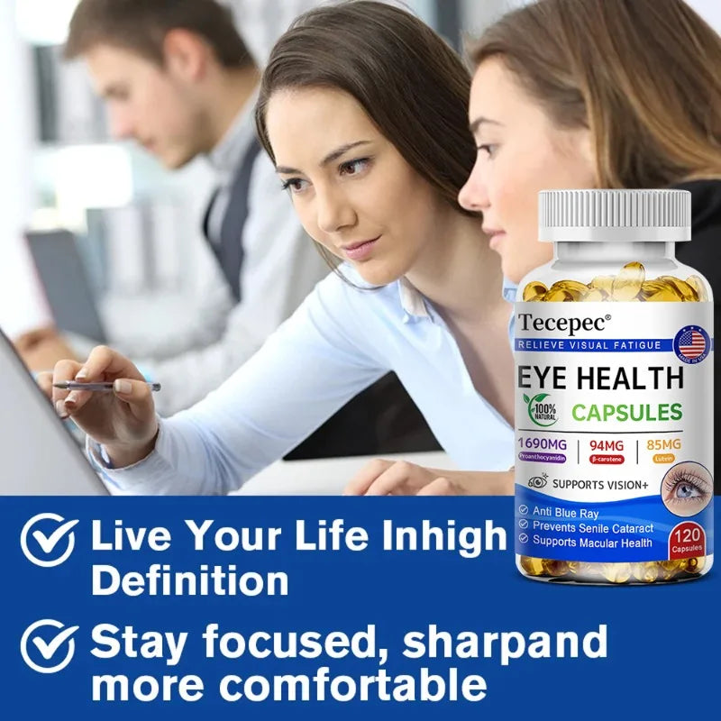 Carotene Supplement, Supports Eye Health, Promotes Overall Visual Function, Reduces Eye Strain, 120 Capsules