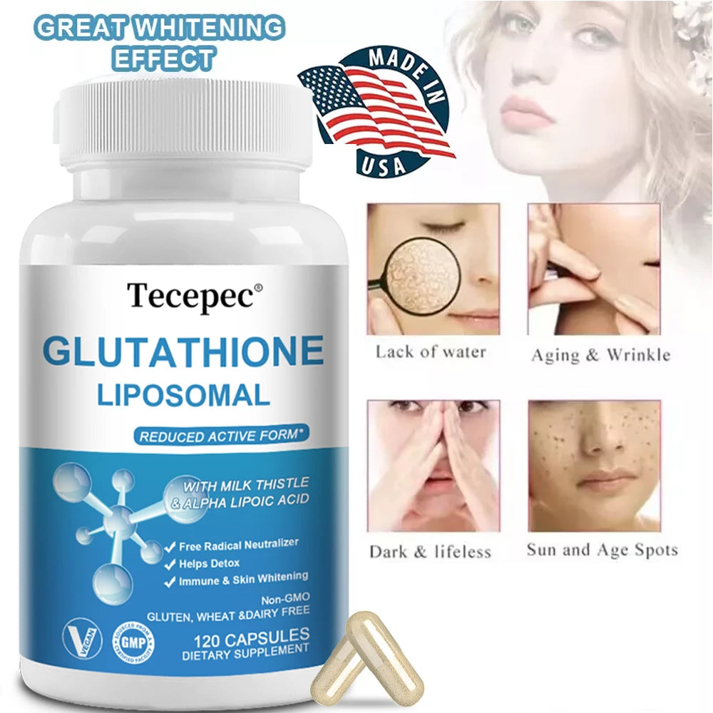 Liposomal Glutathione Supplements Free Radical Neutralization Skin Whitening Immunity Liposomal Glutathione Skin Support