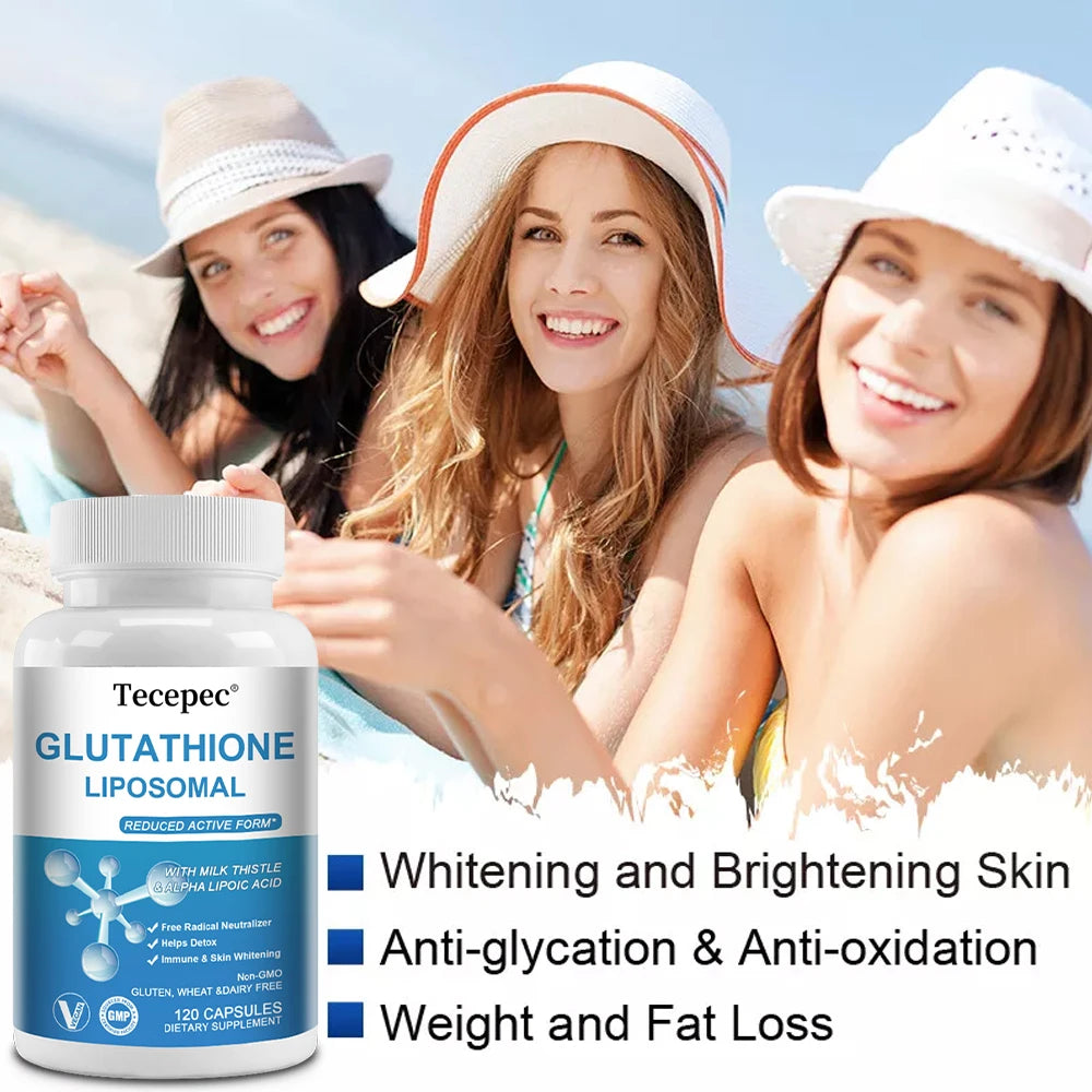 Liposomal Glutathione Supplements Free Radical Neutralization Skin Whitening Immunity Liposomal Glutathione Skin Support