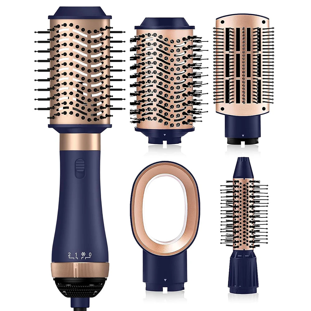 Professional Hair Dryer Brush 4 In 1 Hair Styler One Step Blow Dryer Comb Air Curling Iron Brush Electric Hair Blower Brush