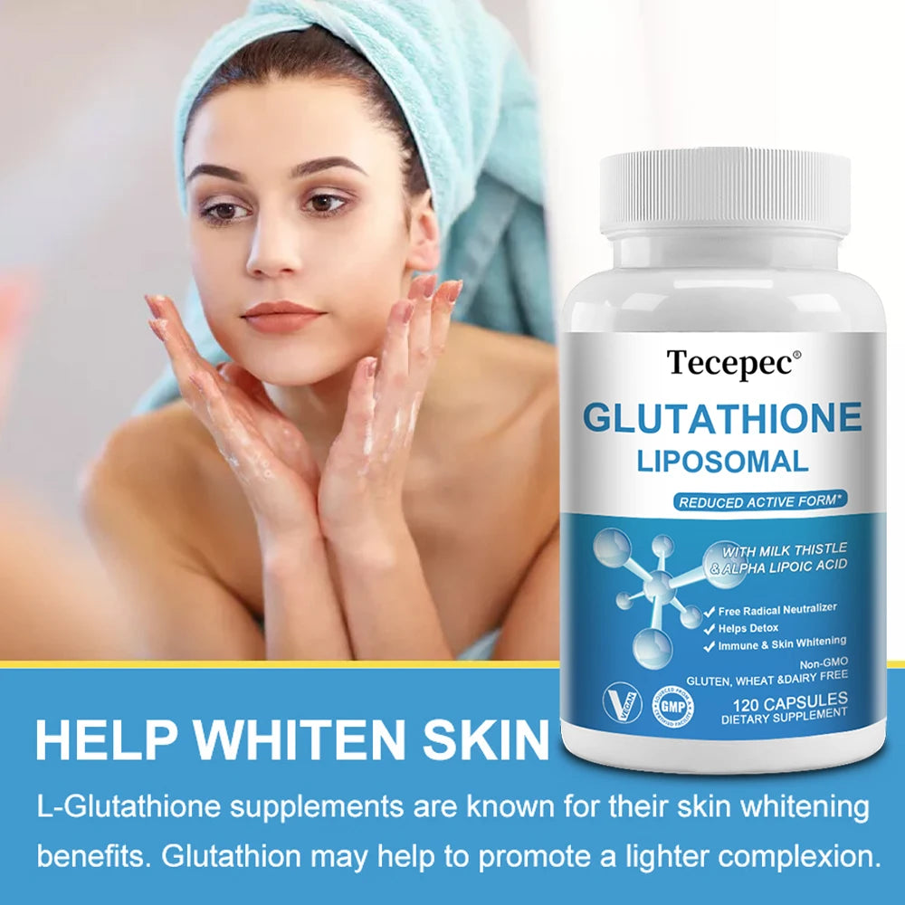 Liposomal Glutathione Supplements Free Radical Neutralization Skin Whitening Immunity Liposomal Glutathione Skin Support