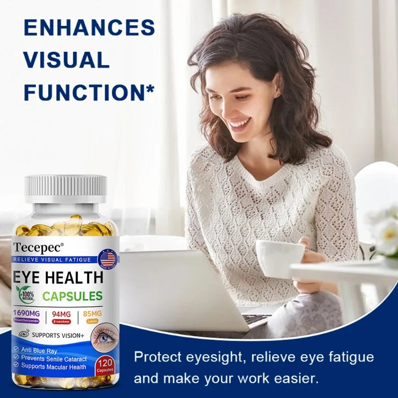 Carotene Supplement, Supports Eye Health, Promotes Overall Visual Function, Reduces Eye Strain, 120 Capsules