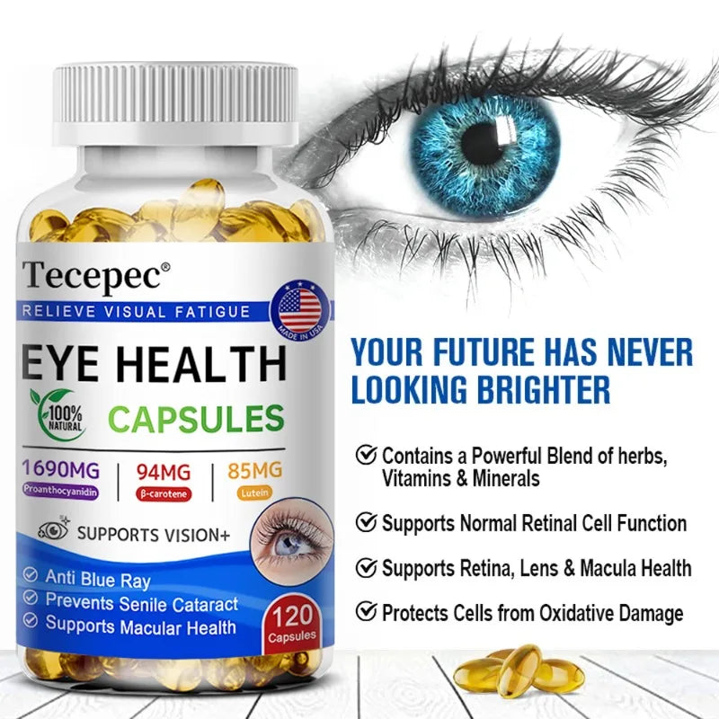 Carotene Supplement, Supports Eye Health, Promotes Overall Visual Function, Reduces Eye Strain, 120 Capsules