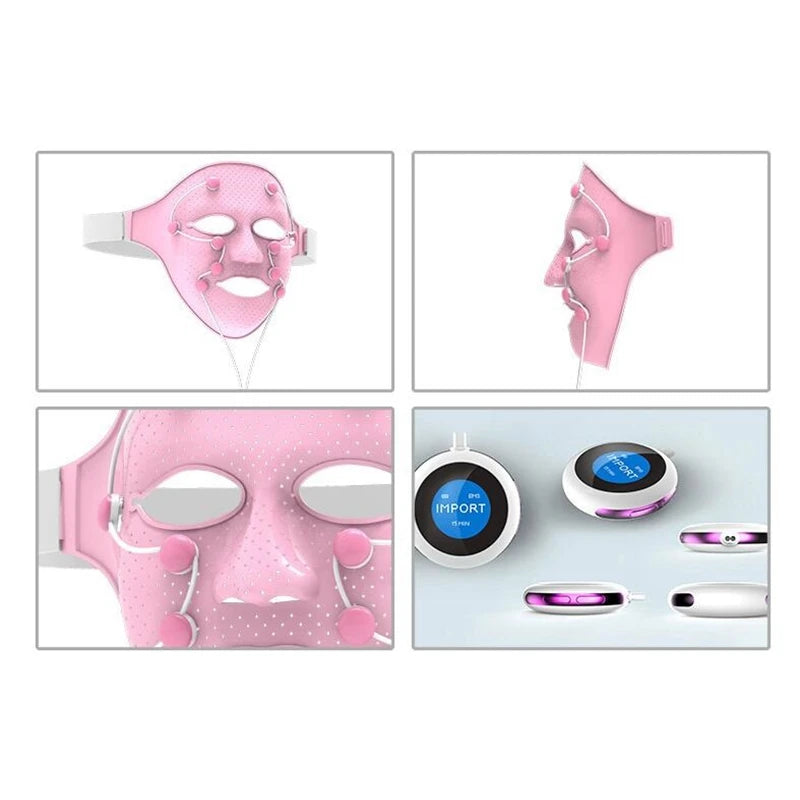 3D Silicone Facial Mask Electric EMS Vibration Face Massager Skin Rejuvenation Quick Face Lift Mask V Face Slim Massager