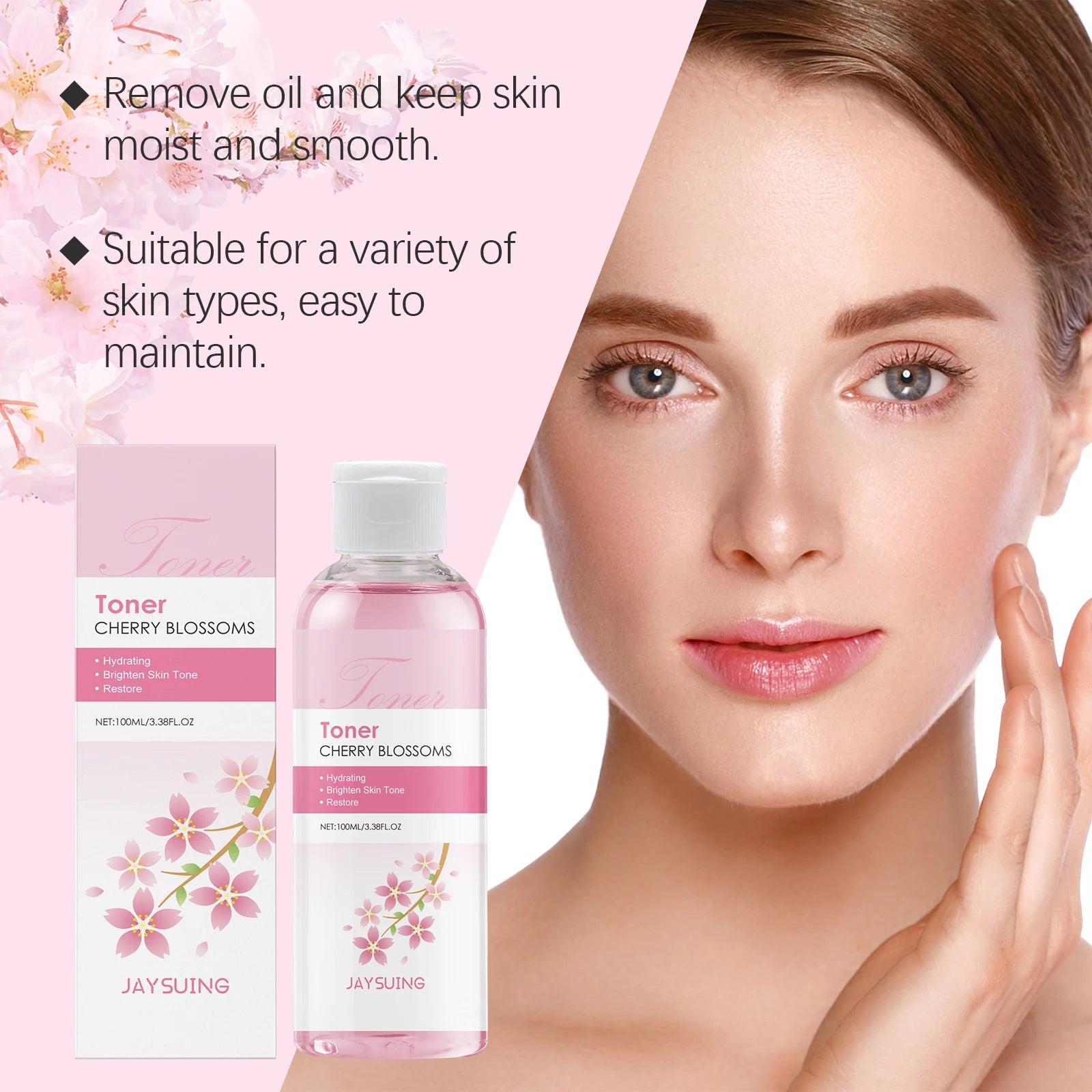 Sakura Face Toner Deep Hydrating Moisturizing Oil Control Improve Dryness Rejuvenating Firming Brightening Cherry Blossoms Serum