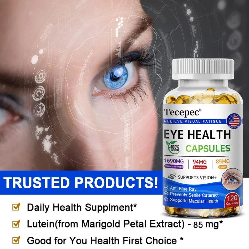 Carotene Supplement, Supports Eye Health, Promotes Overall Visual Function, Reduces Eye Strain, 120 Capsules