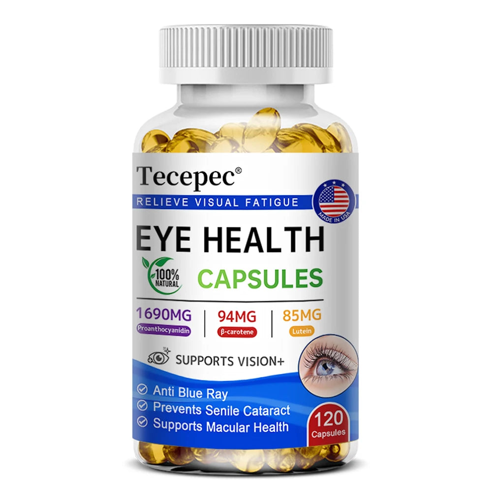 Carotene Supplement, Supports Eye Health, Promotes Overall Visual Function, Reduces Eye Strain, 120 Capsules