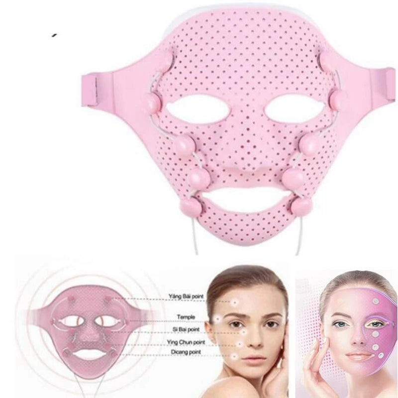 3D Silicone Facial Mask Electric EMS Vibration Face Massager Skin Rejuvenation Quick Face Lift Mask V Face Slim Massager